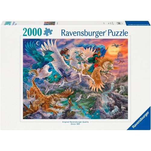 Puzzle RAVENSBURGER ""Auf dem Pegasus durch die Lüfte"" Puzzles bunt Kinder Made in Germany, FSC - schützt Wald weltweit