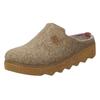 Pantoffel ROHDE "FOGGIA", Damen, Gr. 38, beige (natur), Filz, meliert, klassisch, Schuhe, Hausschuh, Schlappen, Clog, Homeslipper mit Profilsohle