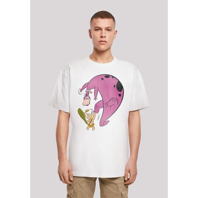 T-Shirt F4NT4STIC "Familie Feuerstein Bamm Bamm And Dino", Herren, Gr. 4XL, weiß, Obermaterial: 100% Baumwolle, casual, oversize, Rundhals, Kurzarm ohne Bündchen, Shirts, Print Image