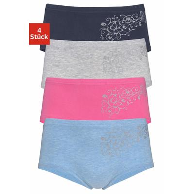 Panty PETITE FLEUR, Kinder, Gr. 122/128, bunt (blau, meliert, pink, marine, grau, meliert), Obermaterial: 95% Baumwolle, 5% Elasthan, unifarben, körpernah, Unterhosen, mit Glitzerdruck Image