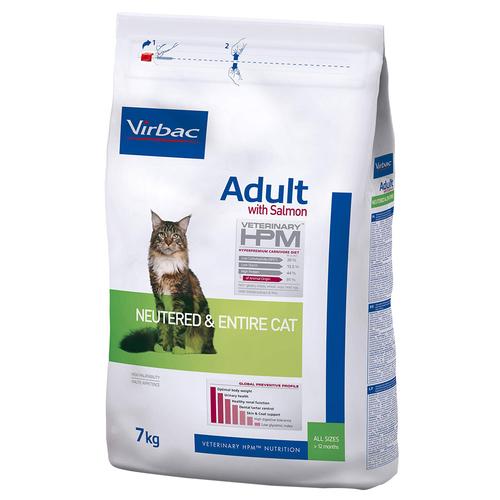 2x7kg Virbac Veterinary HPM Adult Lachs Neutered & Entire Cat Trockenfutter Katze