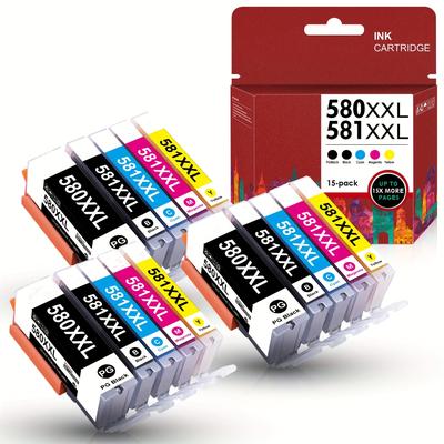 TEMU 15x Pgi-580 Cli-581xxl Printer Cartridges Compatible With 580 581 Cartridges Multipack For Ts705 Tr8550 Ts6150 Ts6250 Ts6250 Ts8251 Ts6350 Ts9550 Ts6151 55551