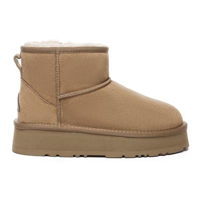 EVER AU Damen Leder Plateau Kurzstiefel - Dusky Image