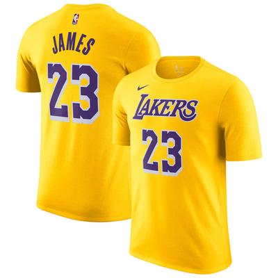 Los Angeles Lakers Nike Icon T-Shirt mit Namen und Nummer – Lebron James – Herren Image