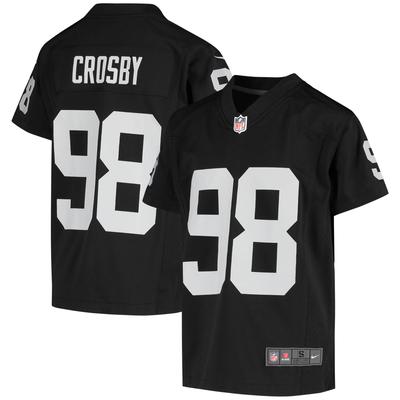 Nike Maxx Crosby – Schwarzes Las Vegas Raiders-Spieltrikot für Jugendliche Image
