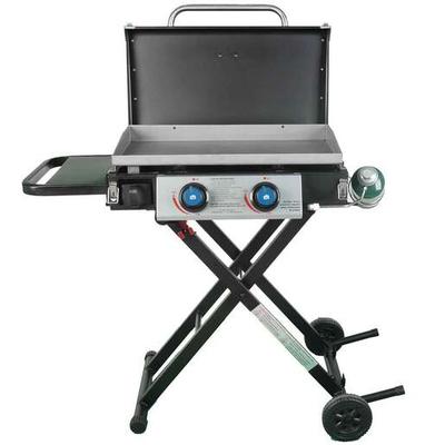 Razor 2-Burner Portable Griddle with Foldable Cart - Black