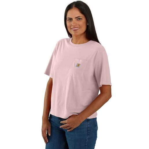 Carhartt Women's Loose Fit Lightweight Short-Sleeve Work Shirt - Oat Milk Heather M
