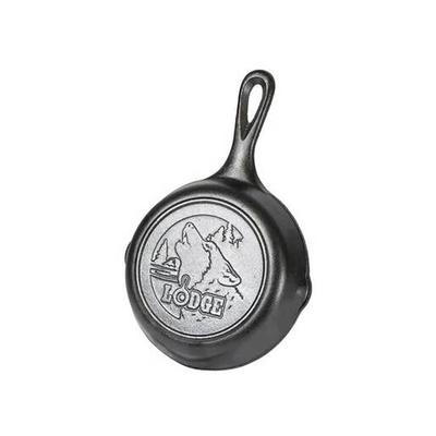 Lodge Wildlife Wolf Cast Iron Skillet - Black