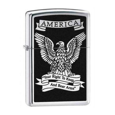 Zippo Right to Bear Arms Eagle Lighter - Silver