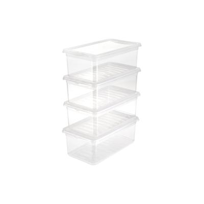 keeeper bea Kunststoff Aufbewahrungsbox 4 x 5,6 L Transparent 19,5 x 33 x 12 cm 4 Stück Image