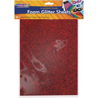 Creativity Street Wonderfoam Glitter Sheets, Art Project, Craft Project, Recommended For 3 Year, 10 Piece(s), 11.70" x 8.25", 1 Set, Multicolor, Foam