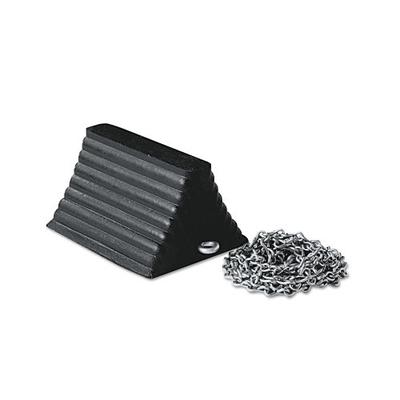 Cortina Wheel Chocks, 8 in W x 10 in L x 6 in H, Rubber, 12 ft Chain, Black (831-2048WCC)