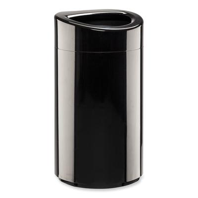 Safco Open Top Oval Waste Receptacle, 14 gal, Steel, Black (SAF9921BL)