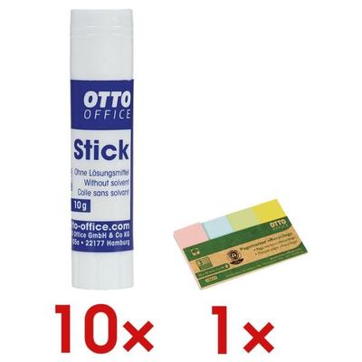 OTTO Office 10x Klebestift (à 10 g) »Stick« inkl. 1x Haftstreifen »Recycling« braun Image