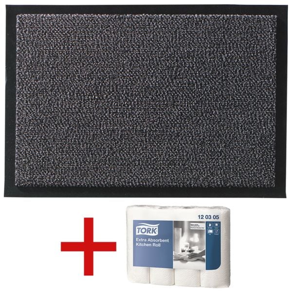 HAMAT Fußmatte »Mars« 135x200 cm inkl. 4er-Pack Küchenrollen »Premium« grau, 135 cm Image