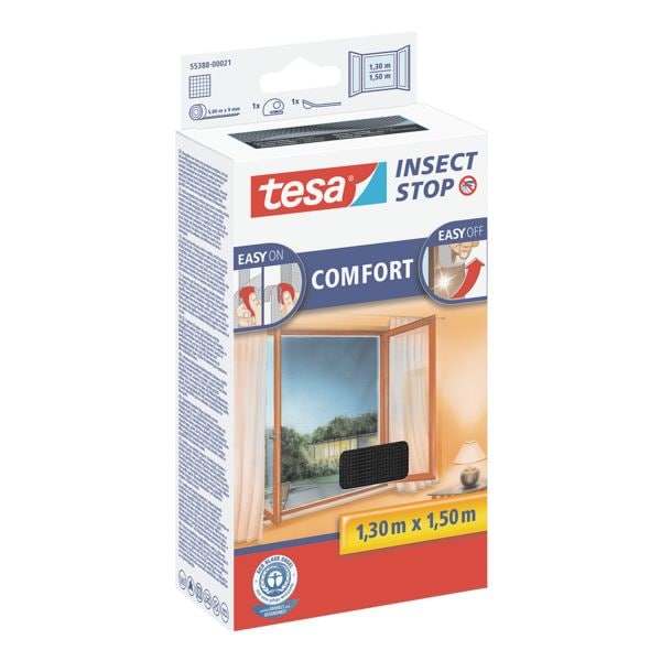 tesa Fliegengitter »Insect Stop COMFORT« 55388 für Fenster grau, 130x150 cm Image