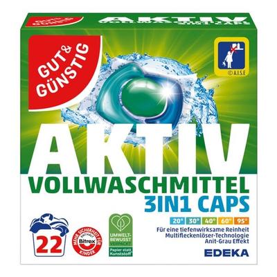 Gut und Günstig Vollwaschmittel »3in1 Caps Aktiv« 22 WL