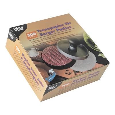 Papstar 500 Trennpapiere für Burger Patties weiß - Ø 13 cm weiß, 13 cm
