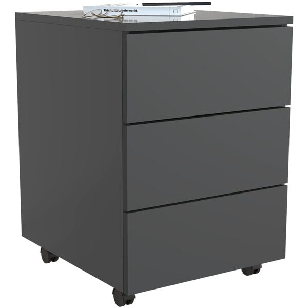 VCM Rollcontainer »Dalosa« 3 klassische Schubladen 45 cm tief grau, 39x55x45 cm