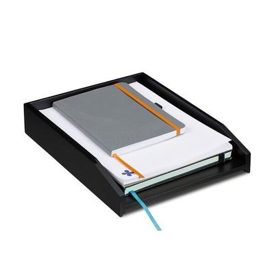 relaxdays Schwarze Briefablage stapelbar braun, 25x6x33 cm