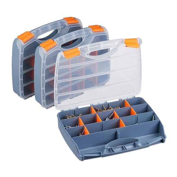 relaxdays Sortierbox 3er Set, 32x6x24 cm