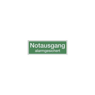 Rettungszeichen Textschild »Notausgang alarmgesichert« 29,7 x 10,5 cm Folie (0,4, LimarLite, 29.7x10.5 cm