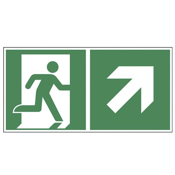 LimarLite Rettungszeichen »Notausgang rechts aufwärts [E002]« 40 x 20 cm Folie (0,4 mm), 40x20 cm Image