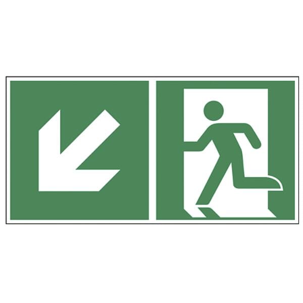 LimarLite Rettungszeichen »Notausgang links abwärts [E001]« 40 x 20 cm Folie (0,4 mm), 40x20 cm Image