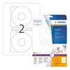 Herma 50er-Pack permanent haftende CD-Etiketten (große Öffnung) weiß