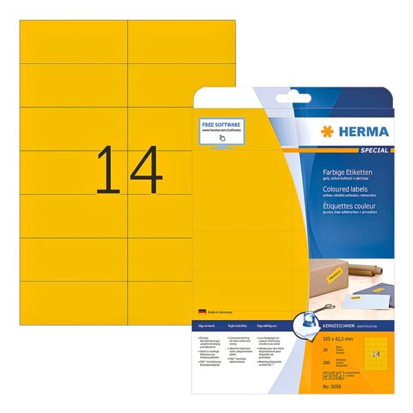Herma 280er-Pack ablösbare Etiketten gelb