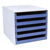 M und M Schubladenbox La Prima (Korpus hellgrau) blau, 24.3x4x33.3 cm