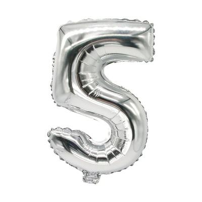 Papstar Folienluftballon »5« silber silber
