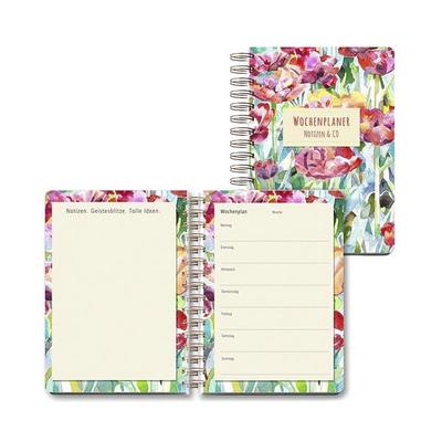 LUMA KARTENEDITION Wochenplaner »Blumen« A5 104 Seiten gold, 15x17.5 cm