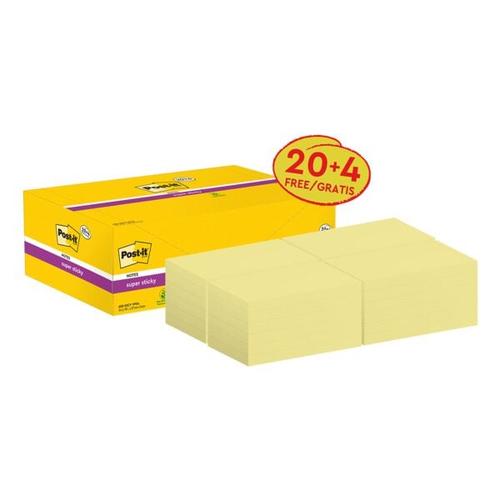 Post-it Super Sticky 24 Haftnotizblöcke »Super Sticky Notes« 76 x 127 mm gelb