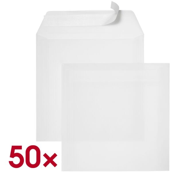 OKI 50er-Pack Briefumschläge - quadratisch - ohne Fenster 16x16 cm, 16x16 cm Image