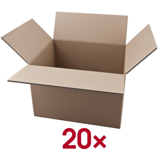 Nestler 20er-Pack Wellpapp-Faltkartons 2-wellig 46,3 x 36,3 x 32,8 cm braun Image