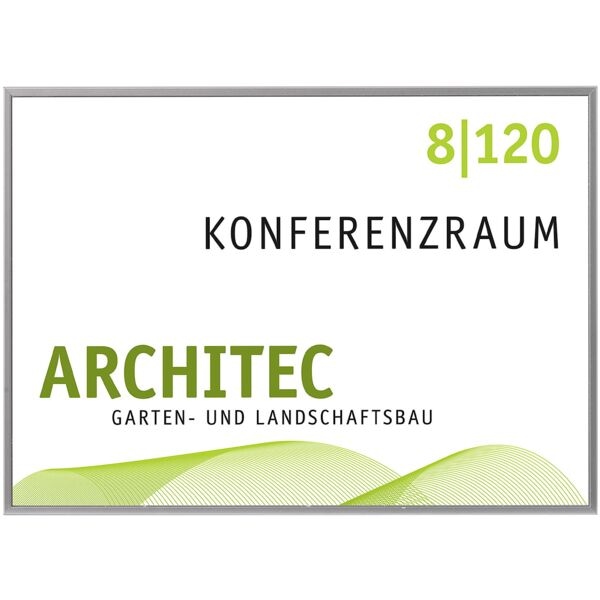 SignSystems Türschild »New Age« 21,3 x 15,1 cm silber, 21.3x15.1 cm Image