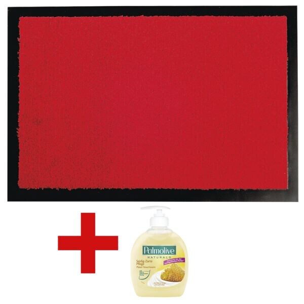 HAMAT Fußmatte »Candy« inkl. Flüssigseife »Naturals - Milch & Honig« rot, 60 cm