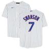 Dansby Swanson Chicago Cubs Autographed White Nike Replica Jersey