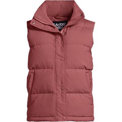 Puffer Down Gilet, Women, size: 14-16, regular, Red, Nylon, by Lands' End