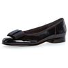 Ballerina GABOR, Damen, Gr. 41, blau (dunkelblau), Lackleder, Textil, klassisch, Schuhe, Flats, Kitten Heel, Festliche Schuhe mit dekorativer Schleife