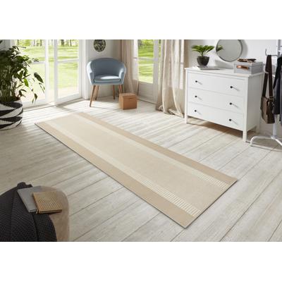 Teppich HANSE HOME "Band", weiß (ivory), B:80cm H:9mm L:250cm, Kunstfaser, Teppiche, Kurzflor, weich, Läufer Größen, Wohnzimmer, Schlafzimmer, Esszimmer Image