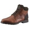 Winterstiefelette RIEKER, Herren, Gr. 42, braun (cognac, dunkelbraun), Leder, Lederimitat, modisch, Schuhe, Schnürstiefel, Business Schuh mit wasserabweisender TEX-Membran