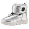 Winterboots GEOX "J WILLABOOM GIRL B ABX", Kinder, Gr. 36, silber (silberfarben, schwarz), Synthetik, glänzend, casual, Schuhe, Klettstiefel, Babystiefel Snowboots mit Schnellverschluss