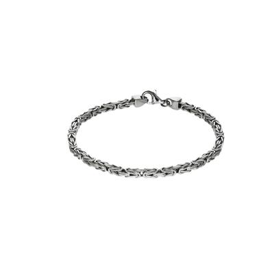 Armband ZEEME "Silber 925 poliert Königskette 3mm breit", weiß, Armbänder, Damen, 20cm, Silber 925 (Sterlingsilber), glä