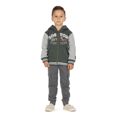 Collegejacke SALT AND PEPPER "Boston Fire Dept.", Herren, Gr. 116, grün, 70% Baumwolle, 30% Polyester, bedruckt, casual, ohne Ausschnitt, Langarm, Jacken, mit Feuerwehr-Motiv Image
