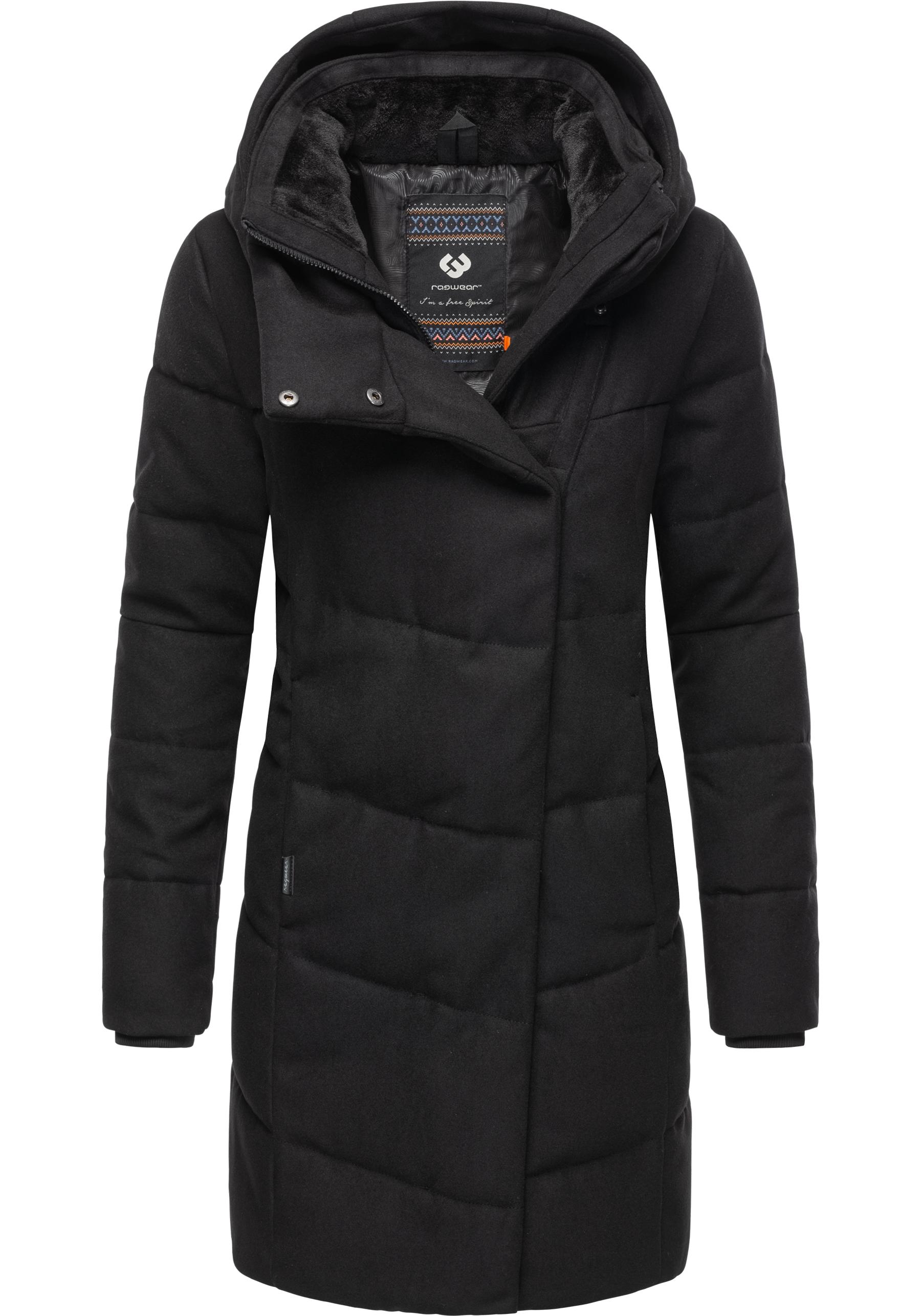 Wintermantel RAGWEAR "Pavla Coat", Damen, Gr. XXL(44), schwarz, Obermaterial: 100% Polyester, Innenfutter: 100% Polyester, Wattierung: 100% Polyester, tailliert ca. Mitte Oberschenkel, Ärmel ohne Ärmelschlitz Rippstrickbündchen, Mäntel, stylischer... Image