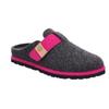 Pantoffel ROHDE "MERAN", Damen, Gr. 40, pink (anthrazit, pink meliert), Filz, kontrastfarbene Details, casual, Schuhe, Hausschuh, Clog, Schlappen mit Klettriemchen
