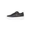 Plateausneaker TOMMY HILFIGER "ESSENTIAL PLATFORM SNEAKER FUR", Damen, Gr. 42, schwarz, Leder, unifarben, sportlich, Schuhe, Freizeitschuh, Halbschuh, Schnürschuh mit seitlichem TH-Logo