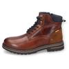 Schnürboots CAMEL ACTIVE, Herren, Gr. 41, braun (cognac, blau), Leder, used, Basic, Schuhe, Winterboots, Stiefel mit Reißverschluss